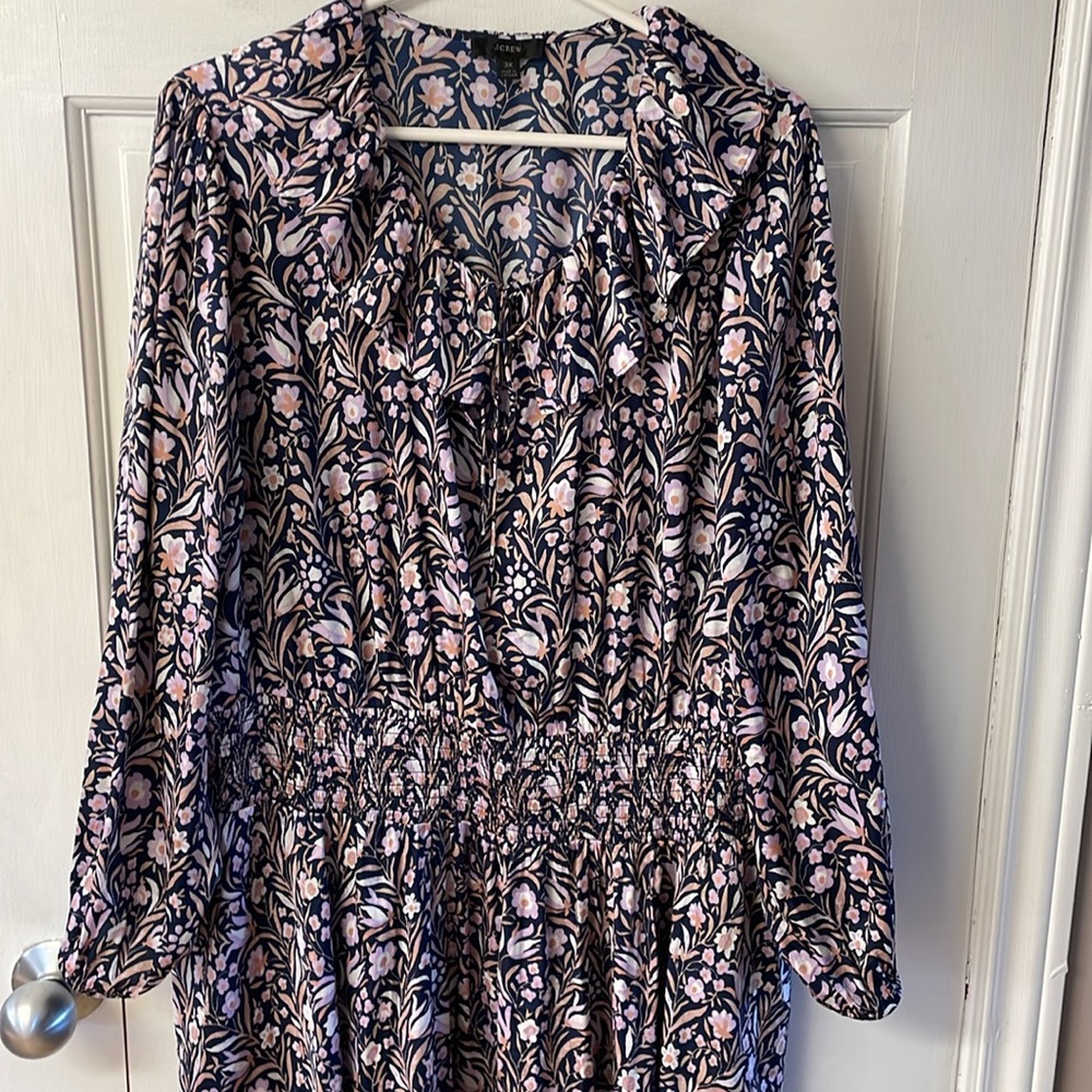 J. Crew V-neck mini dress in floral fields women’s size 3X - Picture 2 of 16